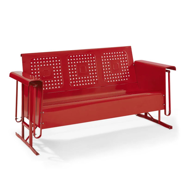 Metal best sale glider sofa